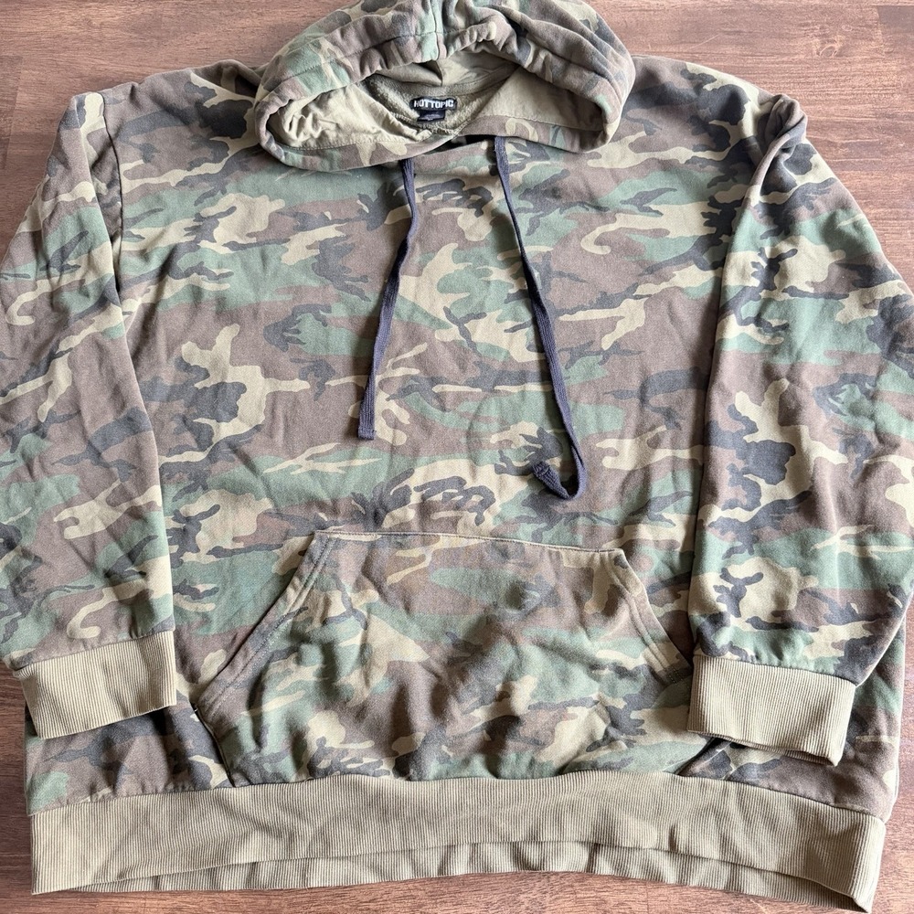 Hot Topic Camo Hoodie Mens 3X Drawstring Front Pocket